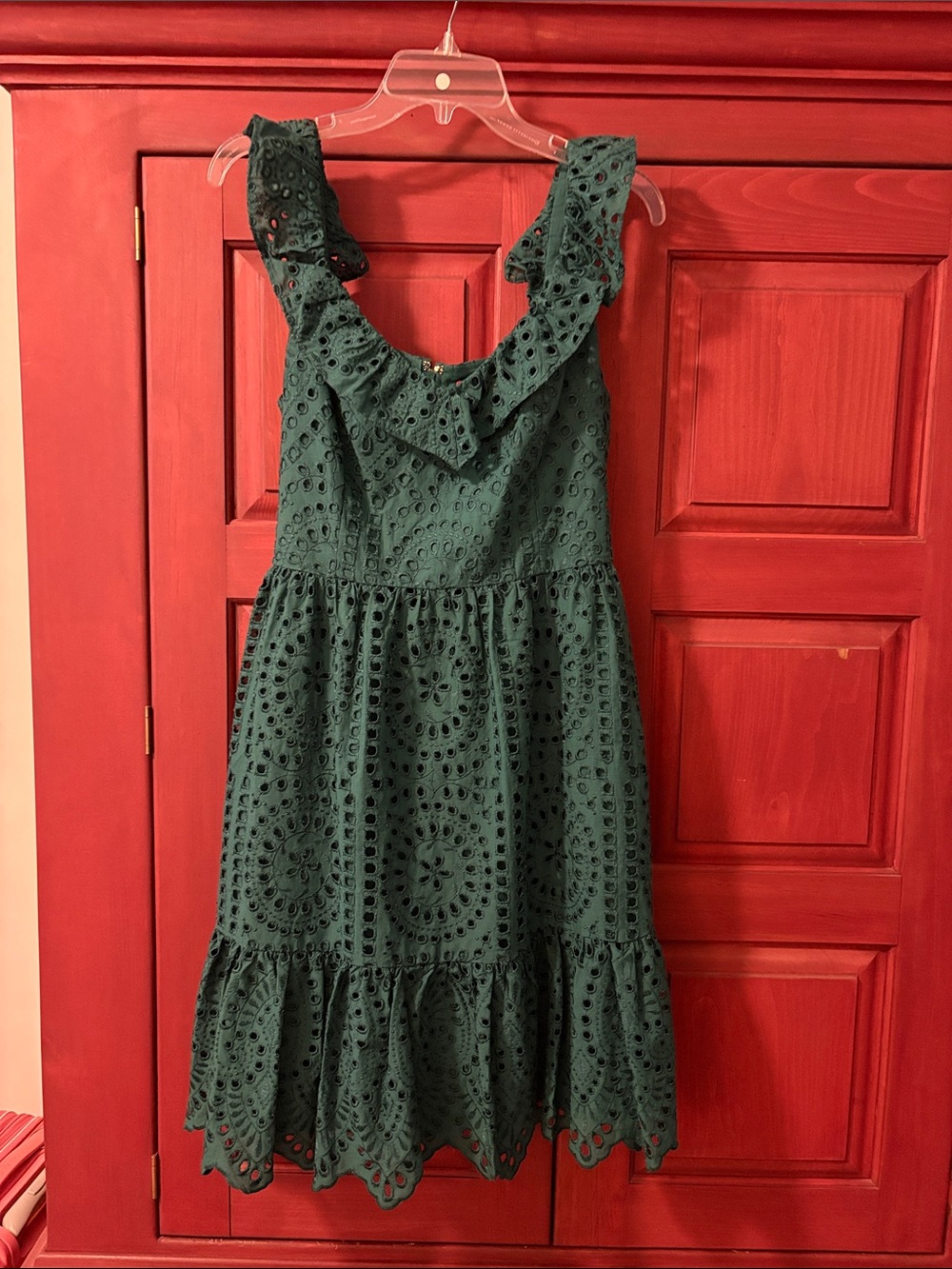 Lilly Pulitzer Dark Green Eyelet Ruffle Sundress